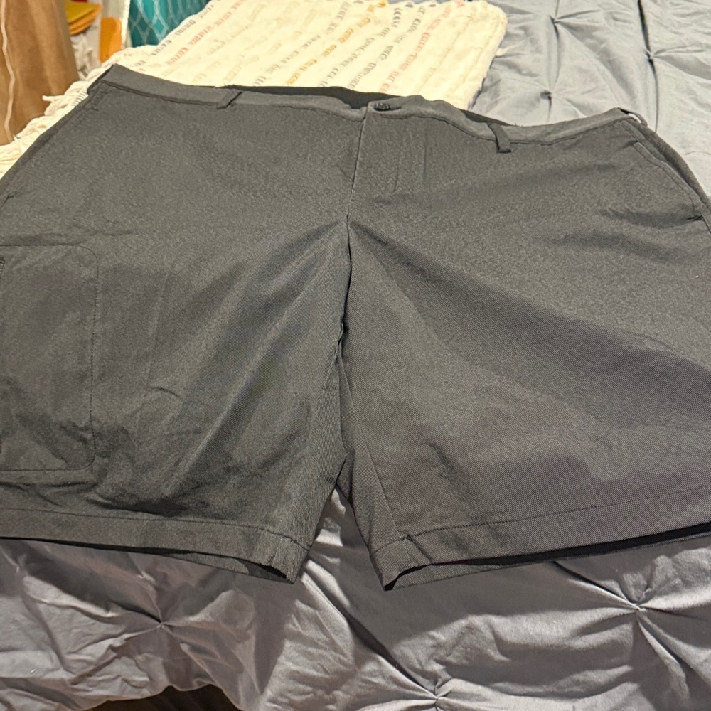 Greg Norman Collection Dark Gray Flat Front Shorts